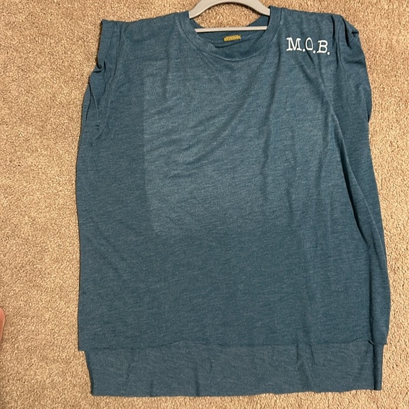 David Peck Stevie Custom Shirt Mother of the Bride M. O. B. Blue Medium - Picture 8 of 9